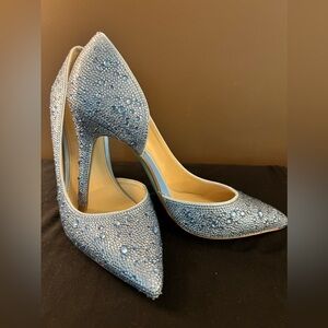 Blue Rhinestone Betsy Johnson D’orsay Pumps